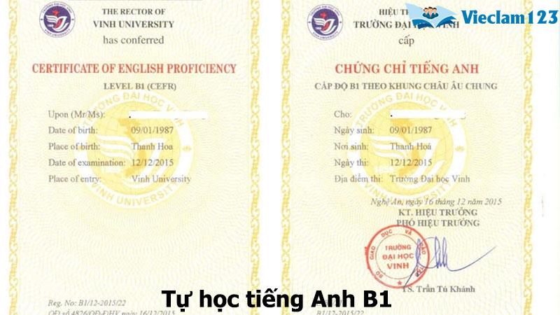 tự học tiếng Anh B1