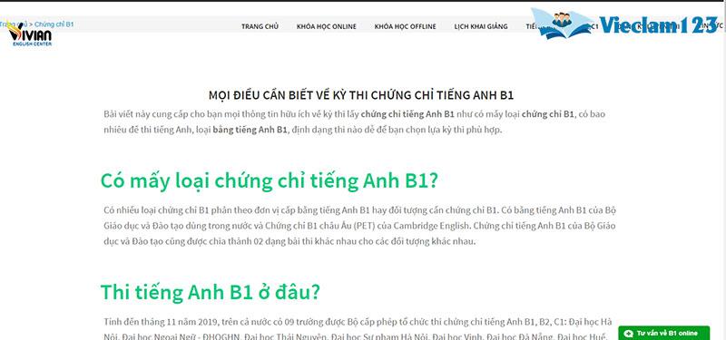 tự học tiếng Anh B1