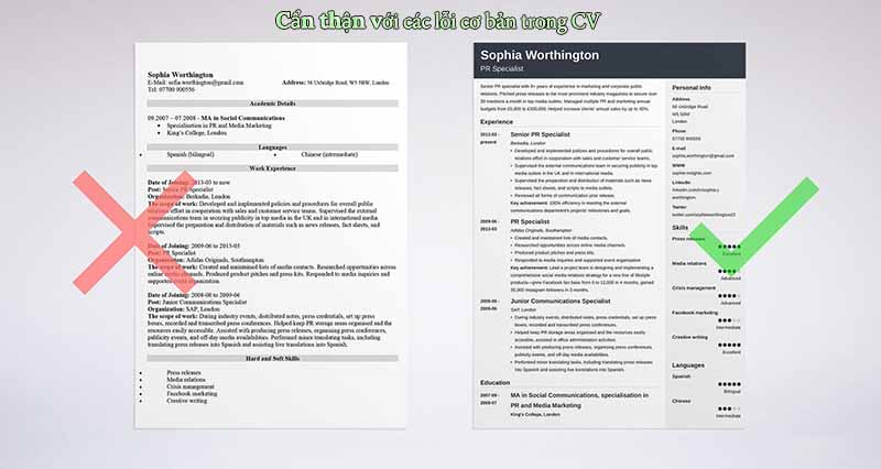 Cẩn thận với các lỗi cơ bản trong CV tiếng Trung