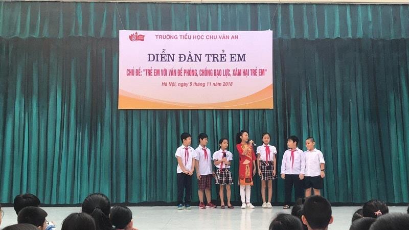 Học sinh tiểu học Chu Văn An tự tin tham gia Diễn đàn trẻ em