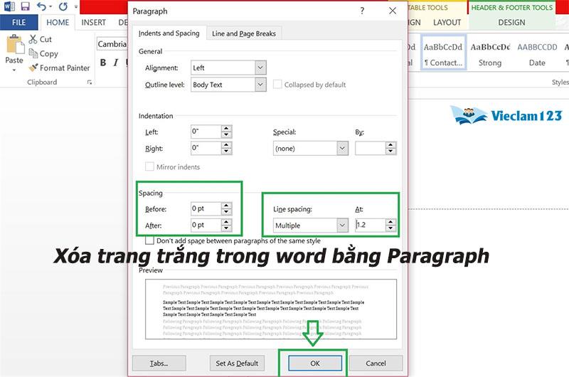 Xóa trang trắng trong word 