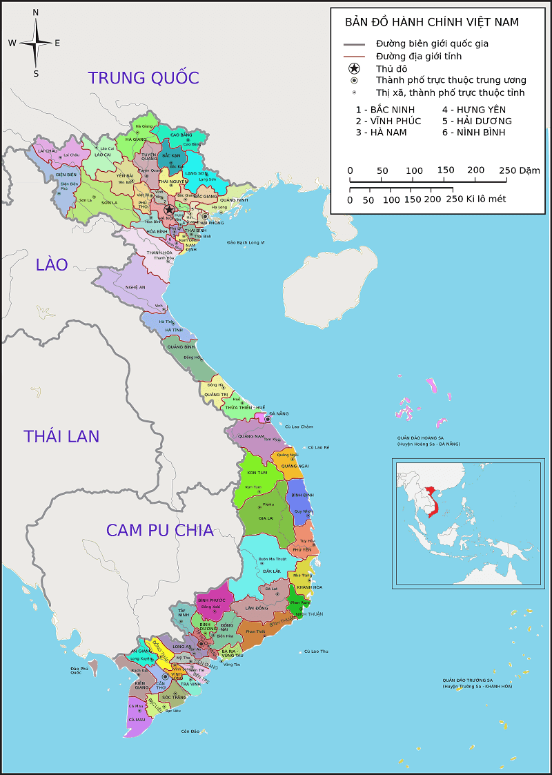 Tô màu Bản đồ Việt Nam đơn giản  Trang Tô Màu Cho Bé