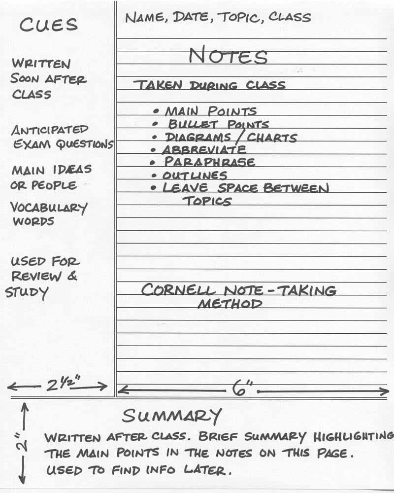 cách ghi chép hiệu quả theo phương pháp cornell notes