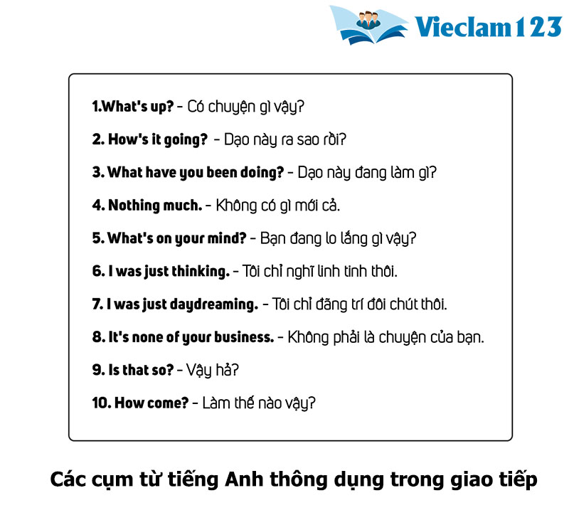 Các cụm từ tiếng Anh thông dụng Các cụm từ tiếng Anh thông dụng