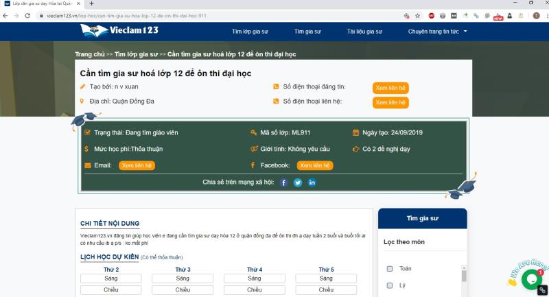 Tìm gia sư miễn phí dễ dàng tại Vieclam123.vn
