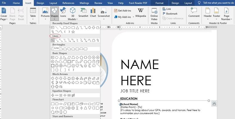 Tạo dòng kẻ trên CV xin việc Tạo dòng kẻ trên CV xin việc