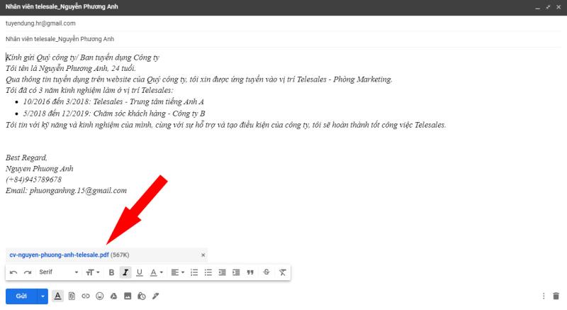 Đừng quên đính kèm cv khi gửi mail xin việc Đừng quên đính kèm cv khi gửi mail xin việc
