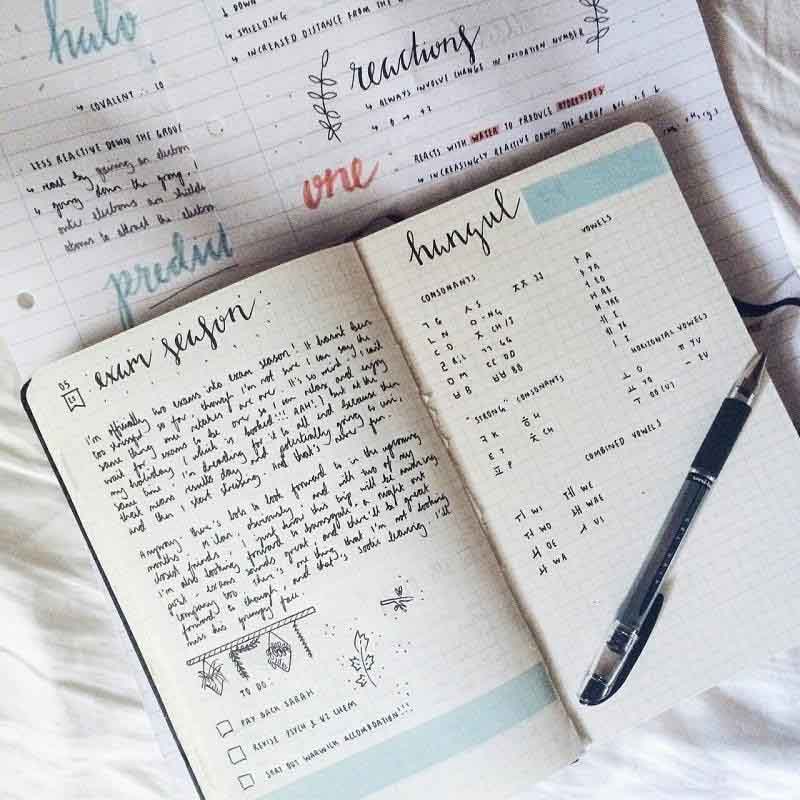 Học tiếng hàn online không có nghĩa bạn không cần ghi chép đâu nhé