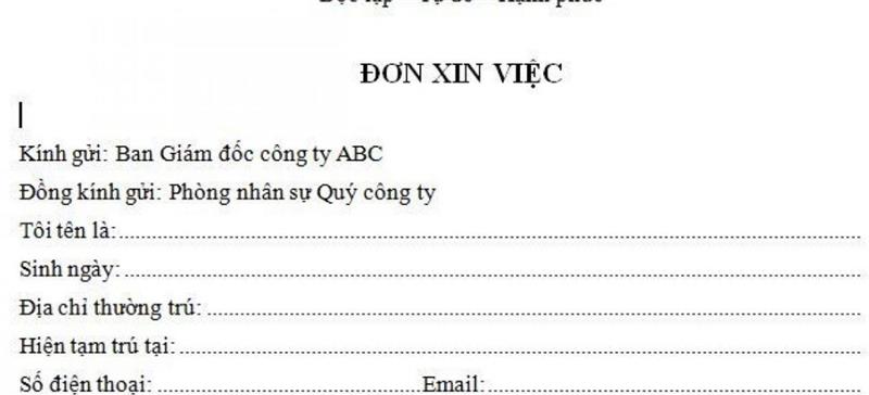 Hồ sơ xin việc viết sẵn có lợi ích gì