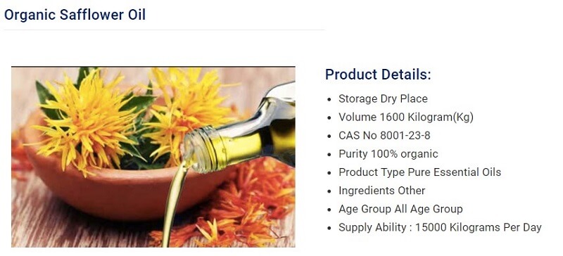 Safflower oil có hàm lượng axit béo tốt