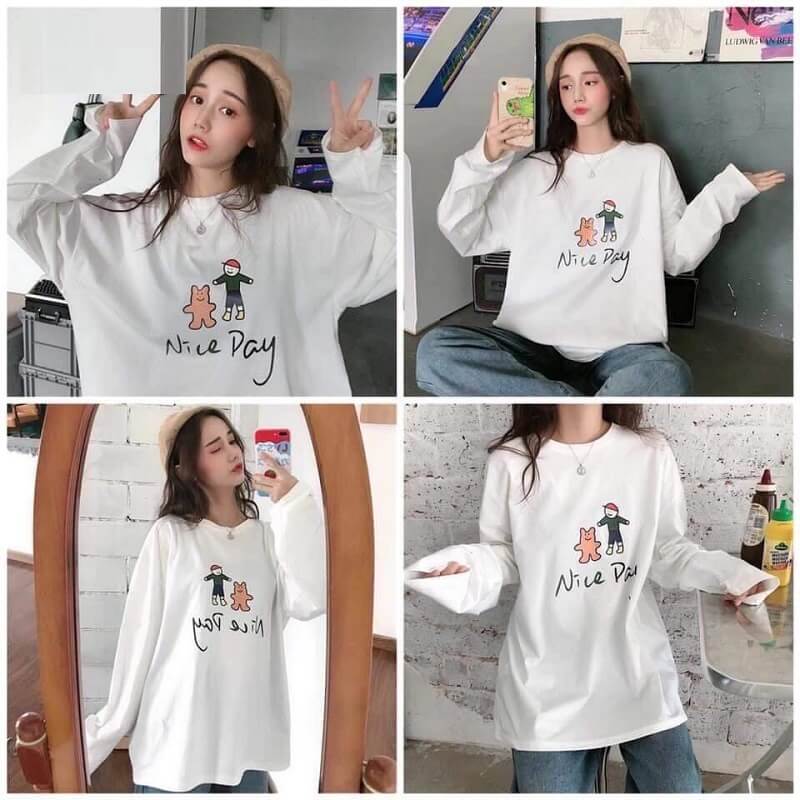 Áo oversize tay dài rất được các bạn nữ ưa chuộng