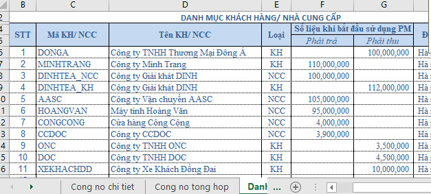 Sử dụng hiệu quả các hàm trong kế toán công nợ bằng Excel
