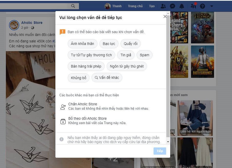 Trực tiếp báo cáo cá nhân hoặc tổ chức đăng bài