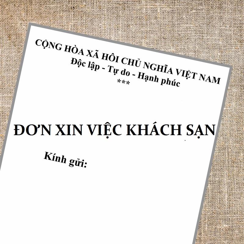 Bí quyết viết đơn xin vào khách sạn