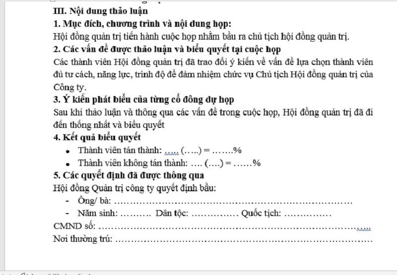 Đầy đủ thông tin từng phần nội dung