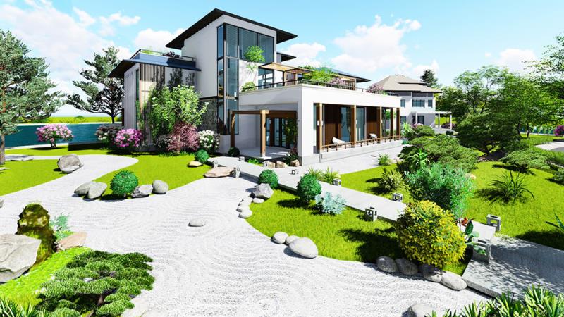 Villa nhà vườn tận dụng tối đa vẻ đẹp thiên nhiên