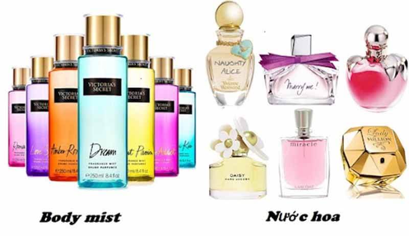 Body mist và nước hoa