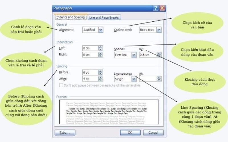 Định dạng với Paragraph