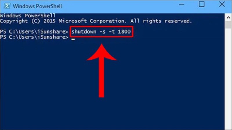 Cách hẹn giờ tắt máy tính win 10 bằng Windows PowerShell