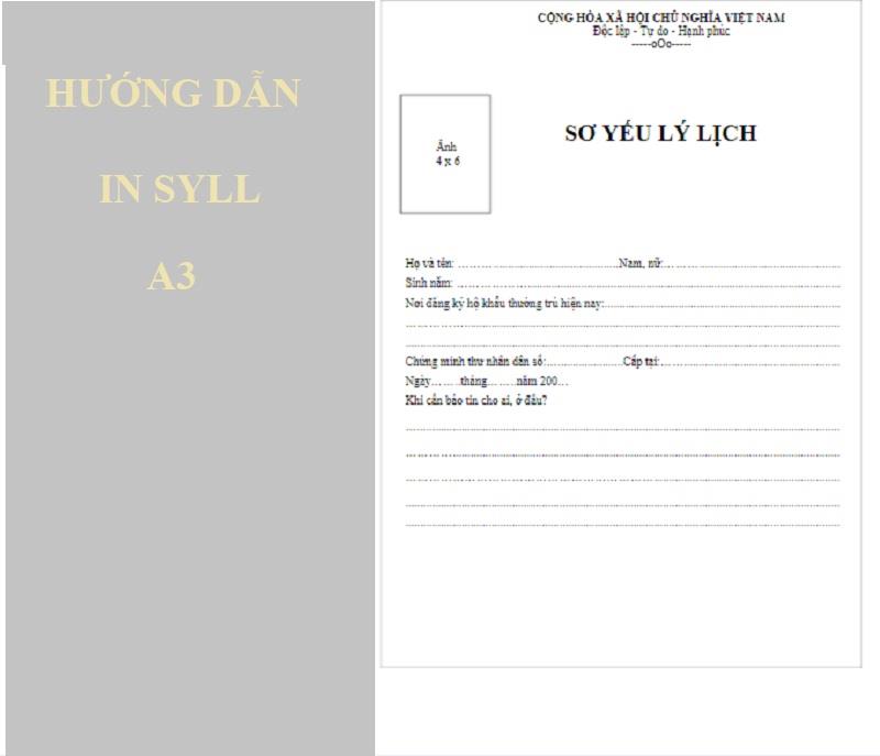 Hướng dẫn chi tiết cách in Sơ yếu lý lịch A3