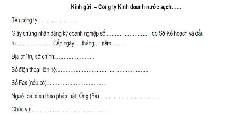 Nội dung trong đơn xin giảm tiền nước