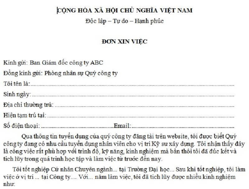 Hướng dẫn cách viết đơn xin việc J&T hiệu quả