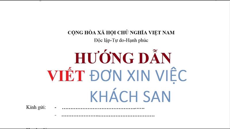 Cách viết đơn xin việc vào khách sạn