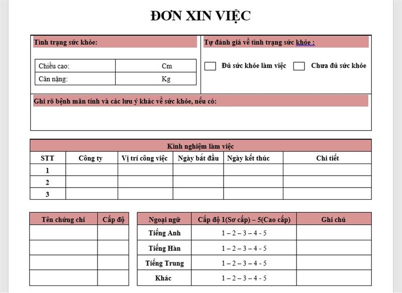 Viết nội dung đơn ứng tuyển Samsung