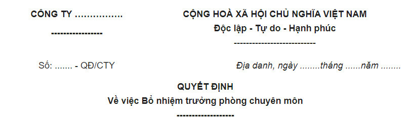 Các thông tin trong phần mở đầu được trình bày theo thứ tự