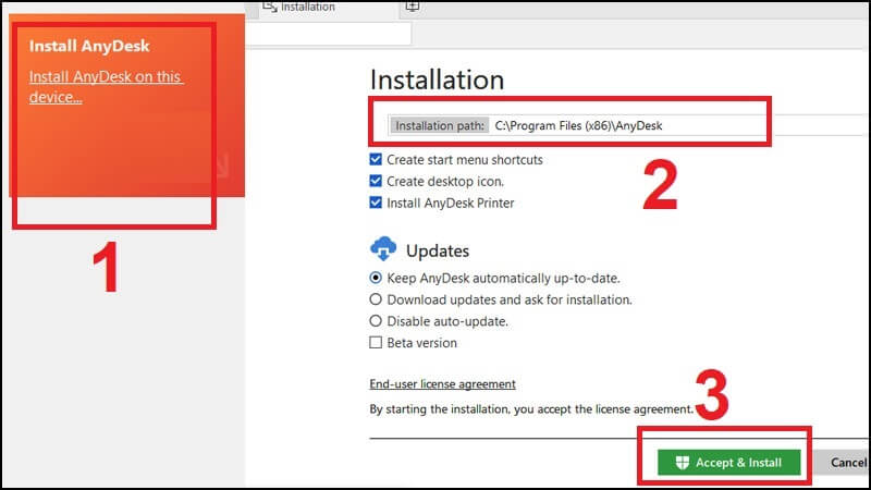 Cài đặt AnyDesk cho máy tính Windows