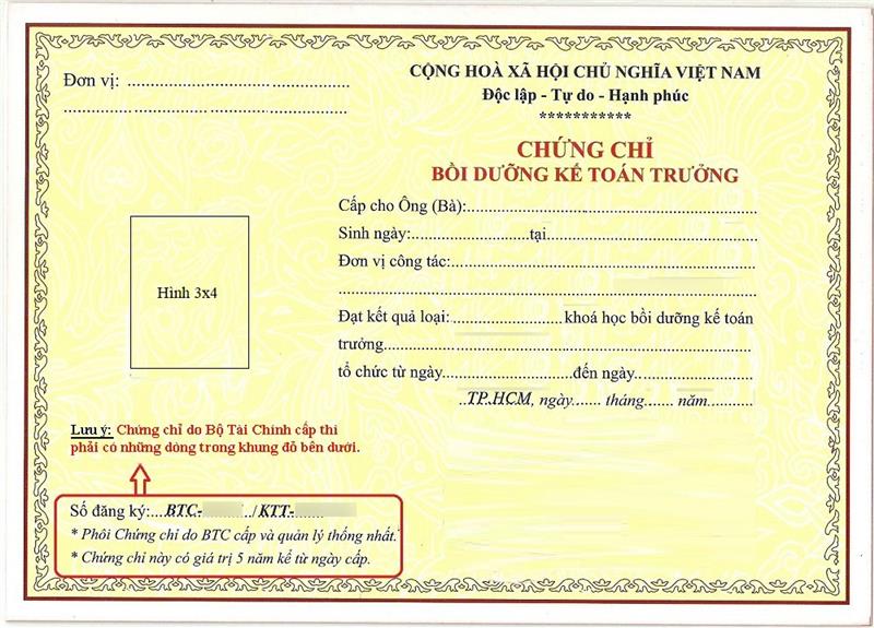 Điều kiện học và cấp chứng chỉ kế toán trưởng