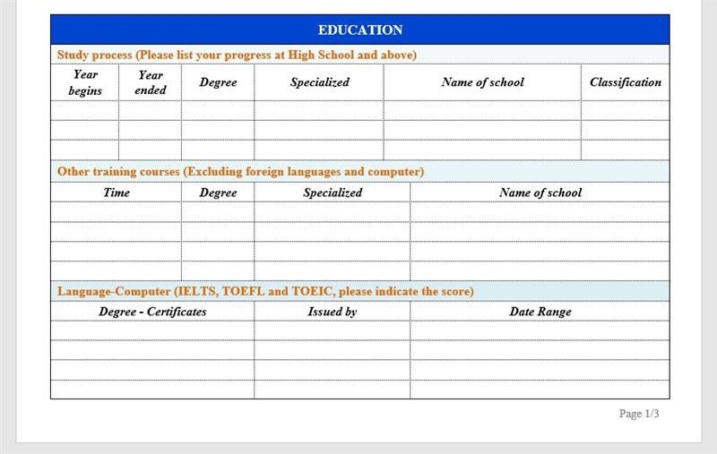 Viết Experience trong CV kỹ sư điện tiếng Anh