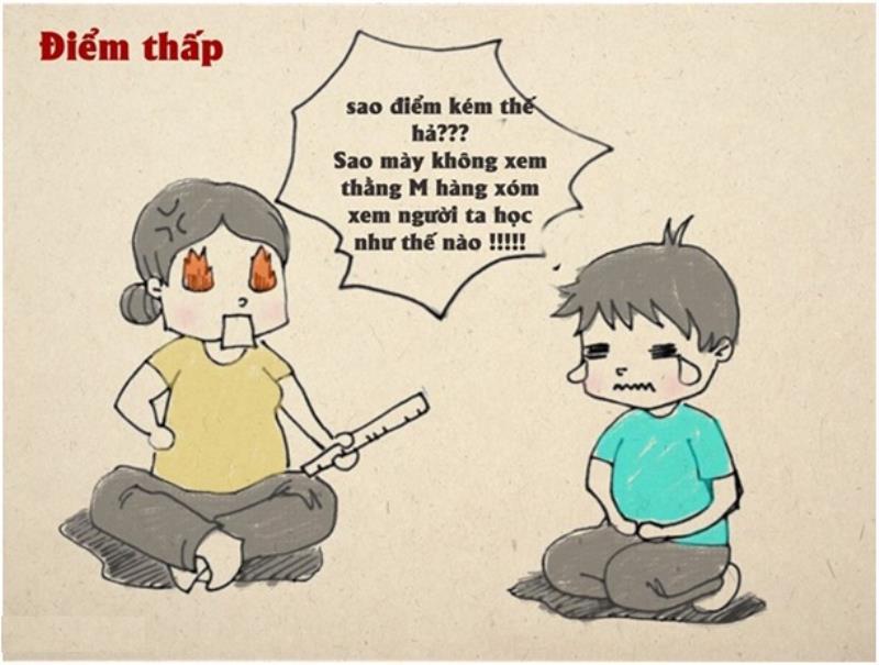 Thấy con bị điểm kém cha mẹ đừng đổ lỗi cho con