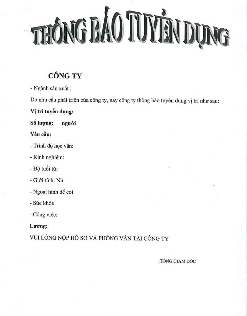 Chi tiết về thời gian và địa điểm làm việc