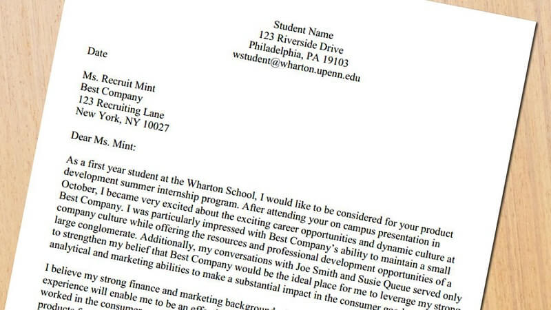 Tập trung vào nội dung chính cover letter