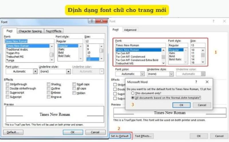 Định dạng Font chữ cho page mới