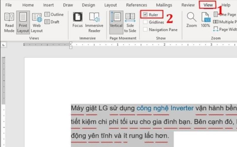 Sử dụng thước ngang để định dạng văn bản nhanh chóng