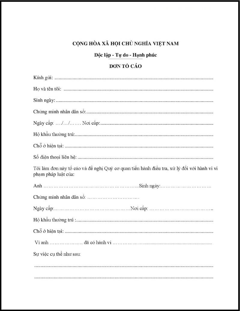 Gửi đơn tố cáo đến công an địa phương
