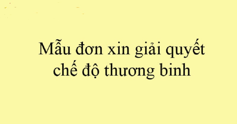 Đơn xin giải quyết chế độ thương binh