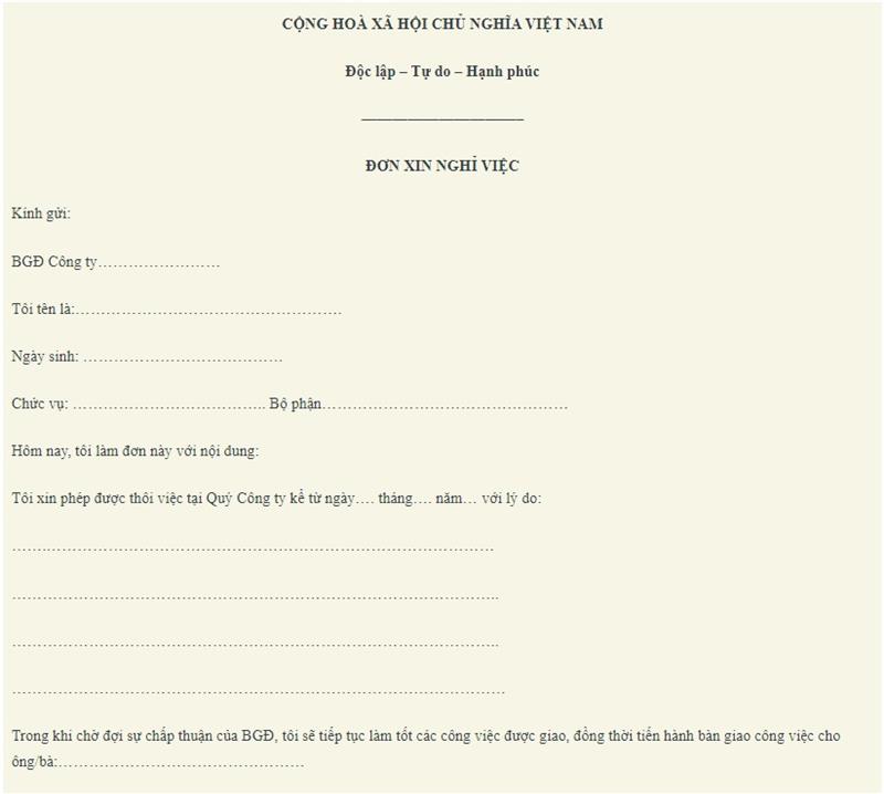 Có phải viết đơn xin nghỉ việc hết hợp đồng?