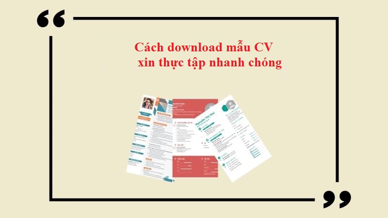 Chú ý khi download mẫu CV xin thực tập