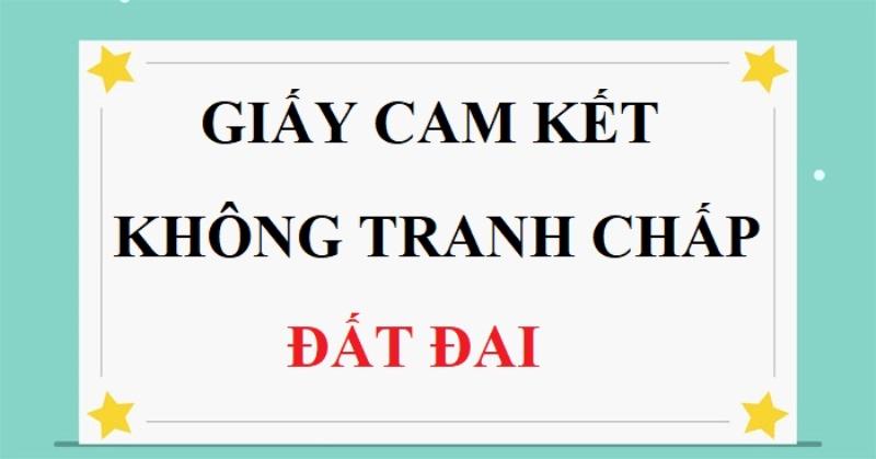 Bản chất mẫu giấy cam kết không tranh chấp đất đai