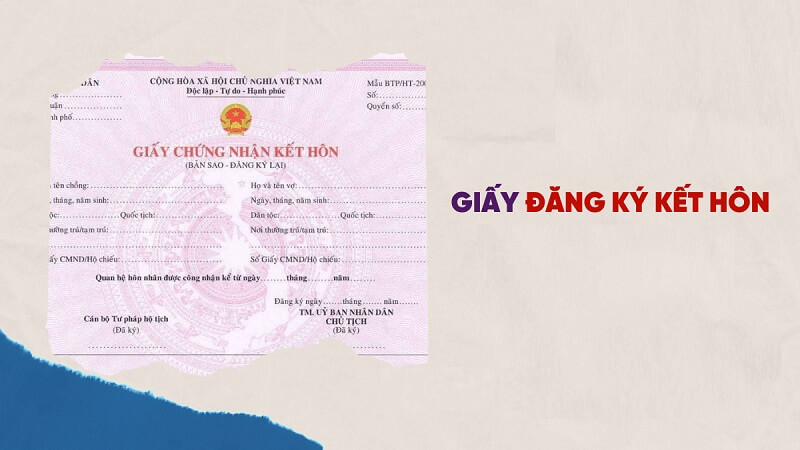 Mẫu giấy chứng nhận đăng ký kết hôn