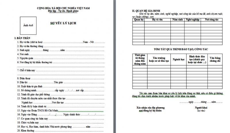 Điền thông tin bên ngoài bìa hồ sơ