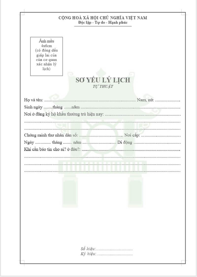 Viết sơ yếu lý lịch xin việc Hồng Hải