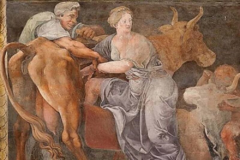 Hoàng hậu Pasiphae đã giao hợp cùng bò đực và hạ sinh ra Minotaur