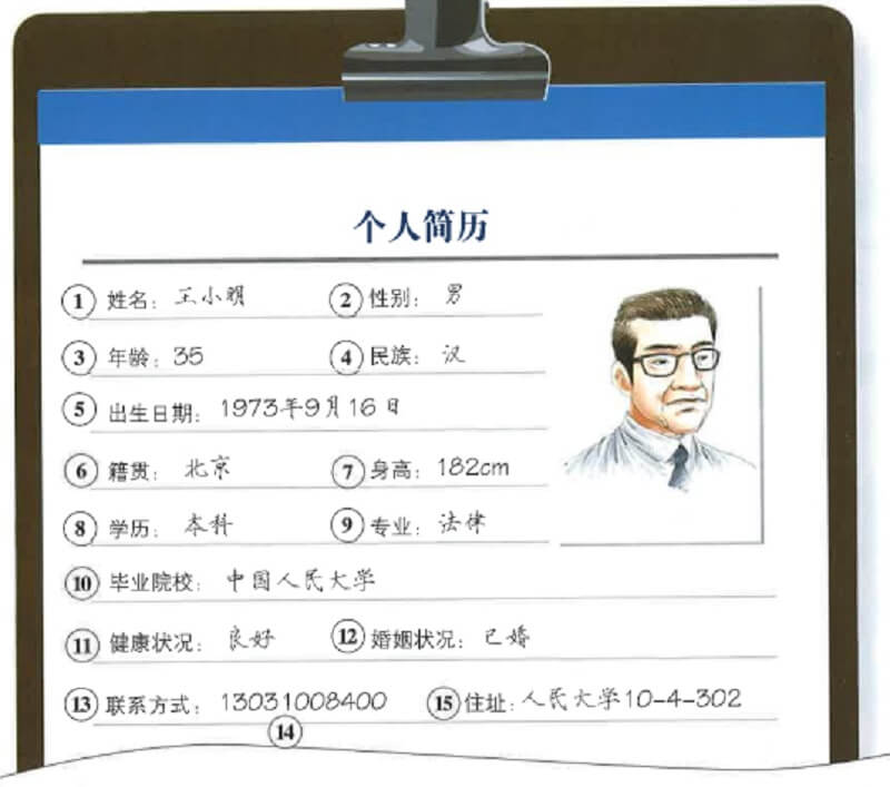 Kê khai Thông tin gia đình trong sơ yếu lý lịch tiếng Trung