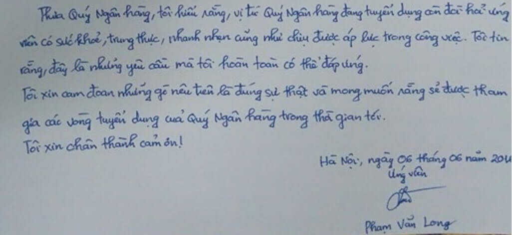 Kết đơn xin việc ngân hàng như thế nào