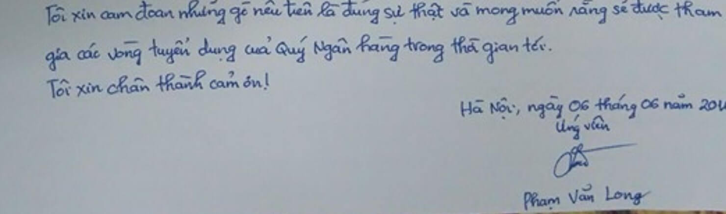 Hướng dẫn viết phần kết đơn xin việc ngân hàng Agribank