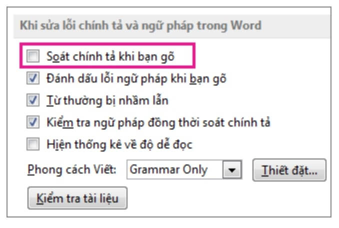 Kiểm tra kỹ lỗi chính tả và ngữ pháp 